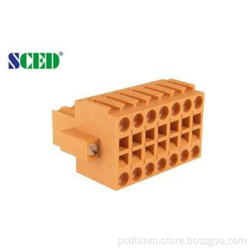 Female Sockets 3.50mm Screwless Plug In Terminal Block 2*2P